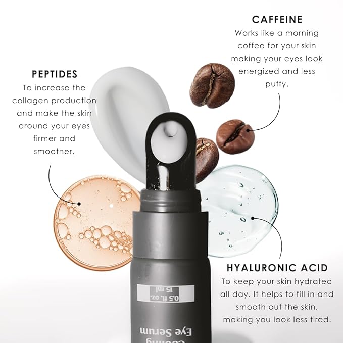 Apricus Eye Serum, Caffeine Peptide Formula, Lightweight Serum for Dark Circles, Puffiness and Fine Lines-Velvo Beauty