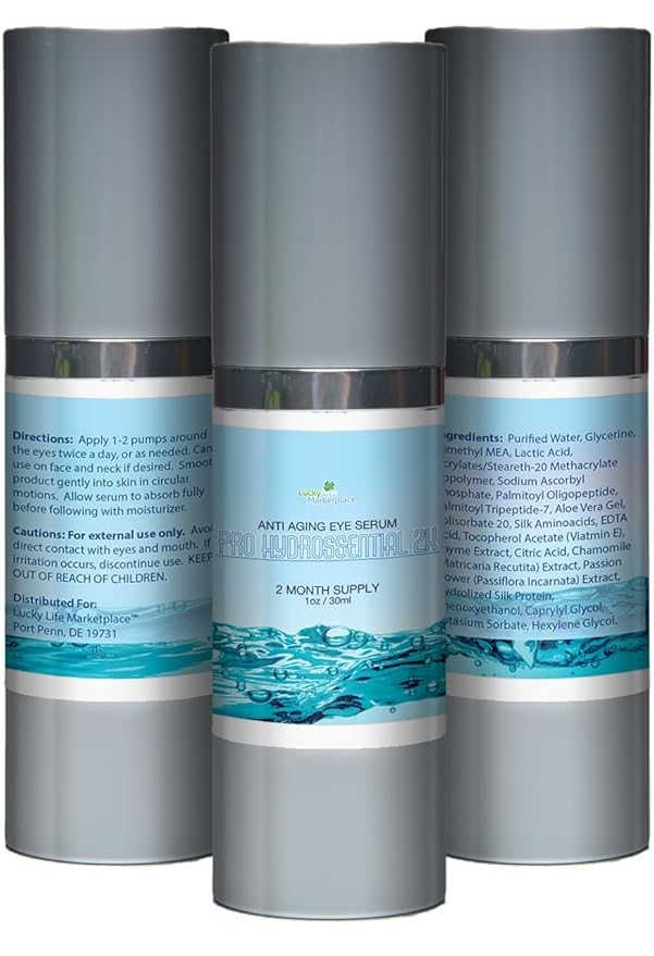 Pro Hydrossential 2x Serum - Anti Aging Eye Serum - Help Improve Dark Circles, Puffy Eyes, Wrinkles, & Eye Bags - Exfoliating Vitamin C Serum with Lactic Acid - Aid Collagen Production & Soothe Skin-Velvo Beauty