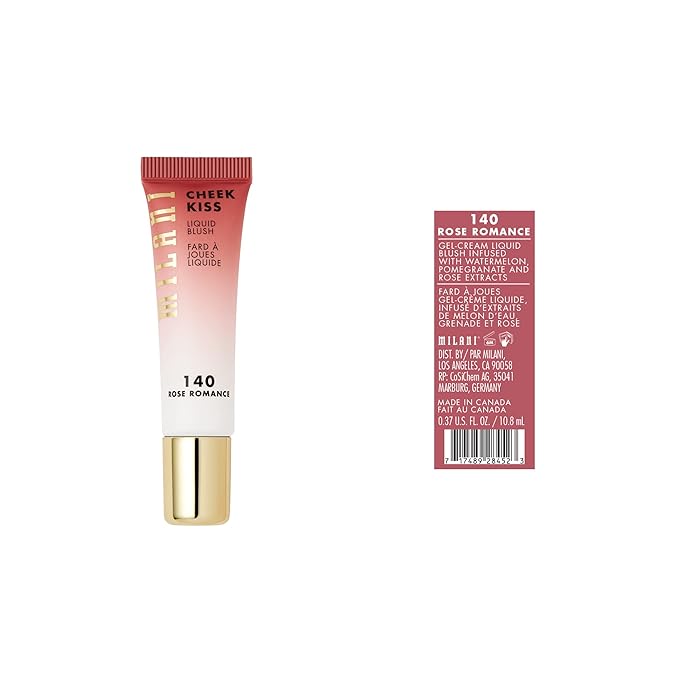 Milani Cheek Kiss Liquid Blush Makeup - Blendable & Buildable Cheek Blush, Lightweight Liquid Blusher and Cheek Color (Rose Romance)-Velvo Beauty
