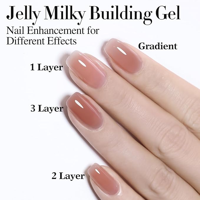 Double Rhythm 0.52Oz Nail Strengthener Rubber Gel Polish Builder in a Bottle for Nail Thickening Extension Hard Structure Glue (Extension Skin Nude)-Velvo Beauty