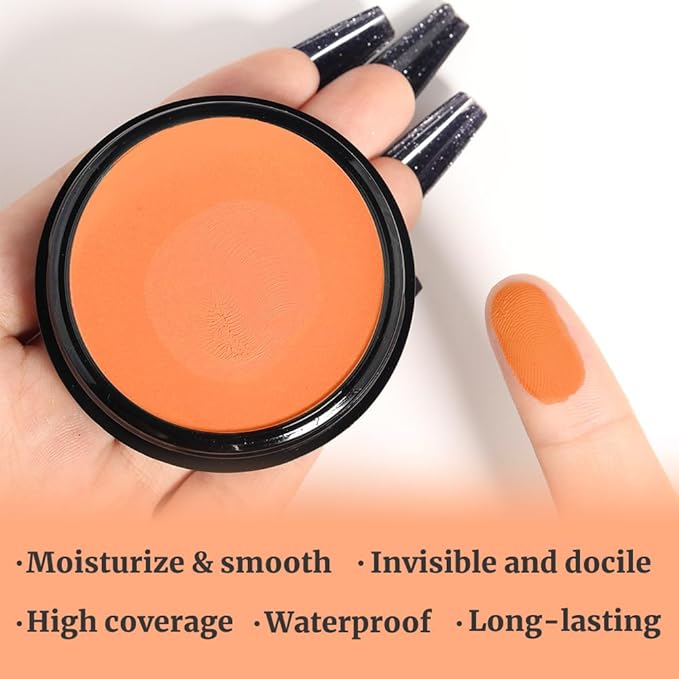Kaely Color Correcting Concealer,Cream Pot Concealer Full Coverage,under Eye Concealer Palette for Conceals Dark Circles,Waterproof Foundation Face Makeup,12 Orange-Velvo Beauty