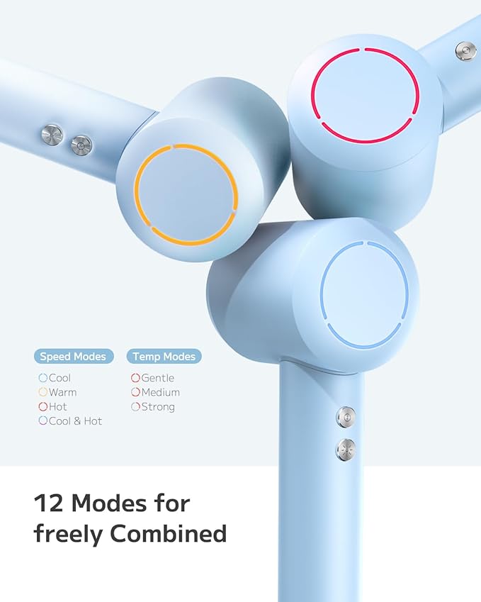 PLUZZ Ionic Hair Dryer with Diffuser, Professional High-Speed Blow Dryer for Women & Men, 110,000 RPM Brushless Motor Fast Drying & Low Noise, Thermo-Control, Lightweight & Compact for Home and Travel-Velvo Beauty