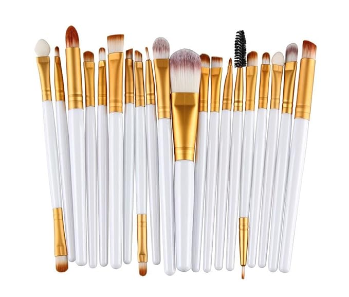 20pc White Eye And 15pc Contour Pallet Eye Makeup Brush Set-Velvo Beauty