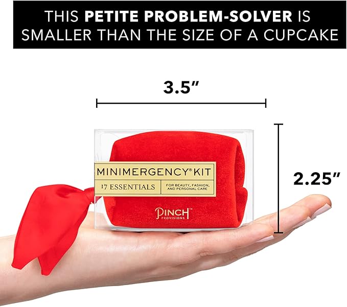 Pinch Provisions Velvet Minimergency Kit, for Her, Includes 17 Must-Have Emergency Essential Items, Compact, Multi-Functional Pouch, Gift for Parties and Birthdays-Velvo Beauty