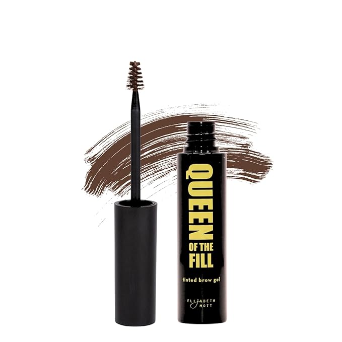 Elizabeth Mott Eyebrow Gel - Queen of the Fill Tinted Brow Filler, Volumizer & Setter - Waterproof, Long-Lasting Brow Makeup to Define & Cover Grays - Smudge-Proof, Cruelty-Free, Auburn,Shade 4g-Velvo Beauty