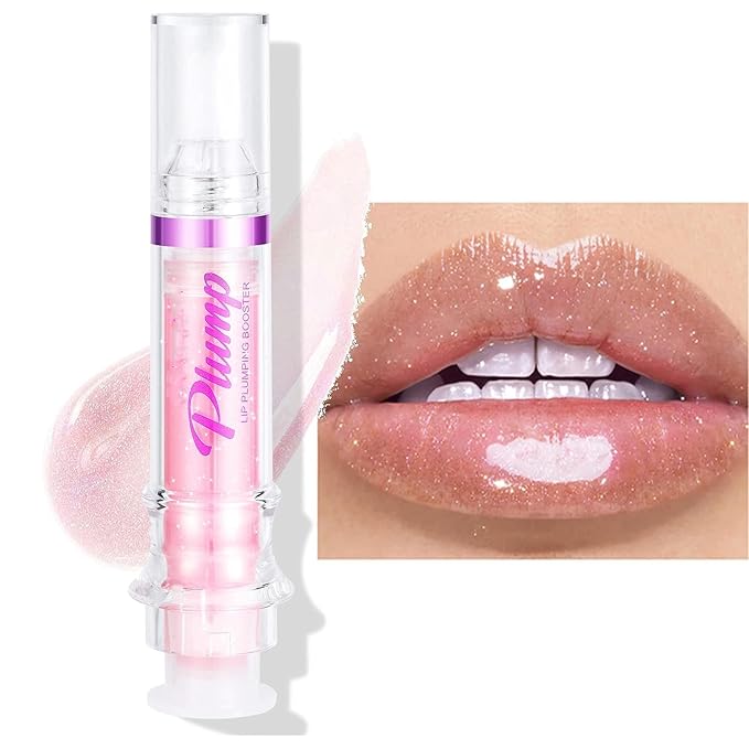 Lip Plumper 6 Colors Moisturizing Glossy Plumping Lip Gloss Long Lasting Hydrating Natural Lip Plumper for Women Girls (Color 02)-Velvo Beauty
