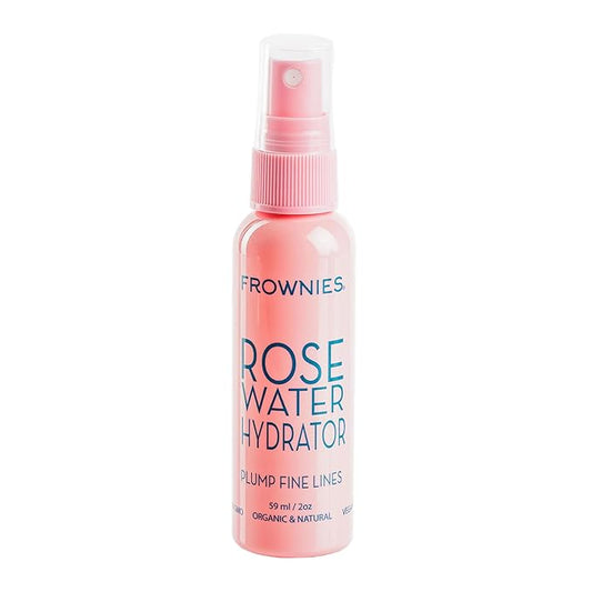 Frownies Rose Water Hydrator Spray - Hydrating Face Mist - Oil Control Toner for Face - Suitable for All Ages and Skin Types, 2oz-Velvo Beauty
