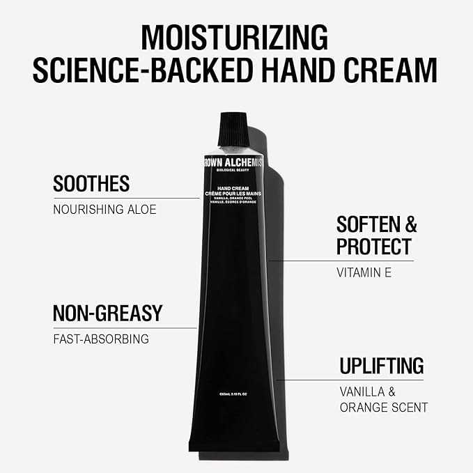Grown Alchemist Hand Cream - Vanilla and Orange Peel. Non-Greasy Moisturizer that Soothes and Softens Hands (65ml).-Velvo Beauty