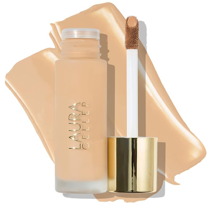 LAURA GELLER Double Take Liquid Foundation | Medium to Full Coverage, Natural Matte Finish, Medium-Velvo Beauty