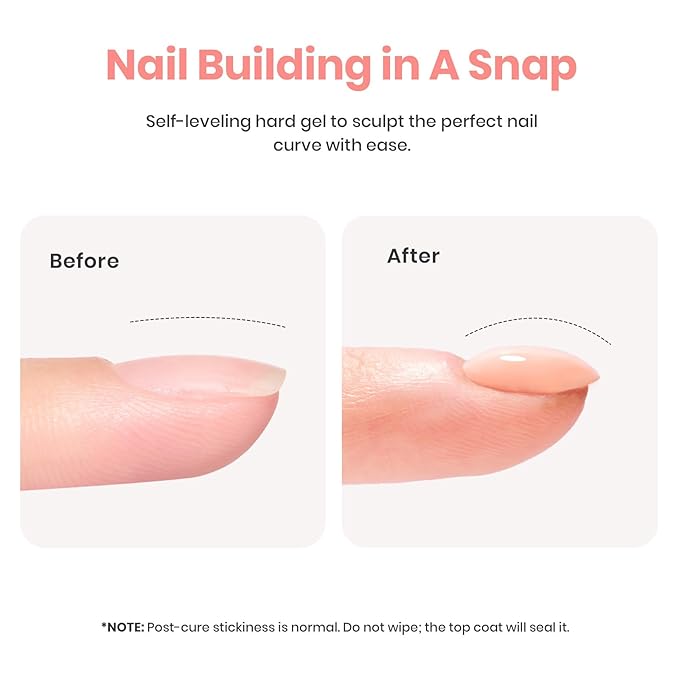 Beetles Pink Nude Builder Gel for Nails 7 in 1 Strengthener Gel for Nail Apex & Thickening Nail Extension DIY Salon at Home Beauty Gift Sets for Women Base Coat Top Coat Needed-Velvo Beauty