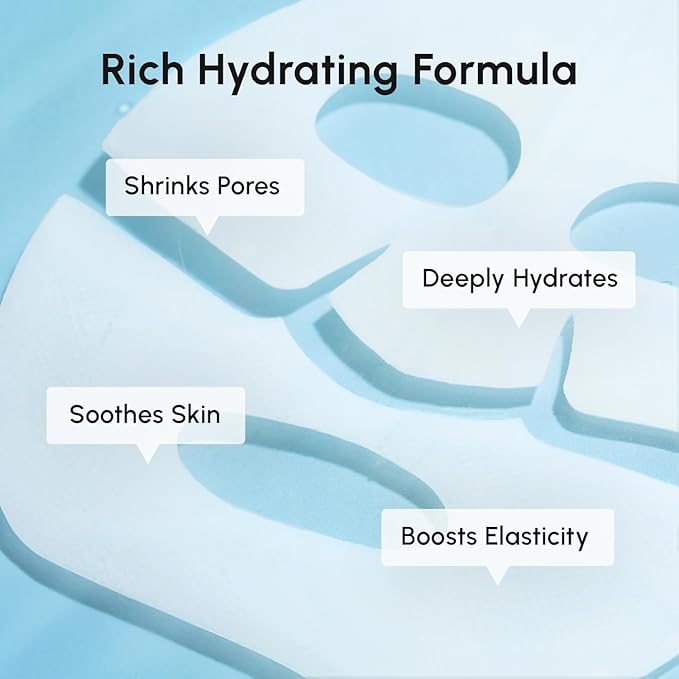 MAREE Collagen Facial Mask with Hyaluronic Acid - Hydrating Face Masks Skincare - Mascarillas Faciales For Women Skin Care - White, 4 Count-Velvo Beauty