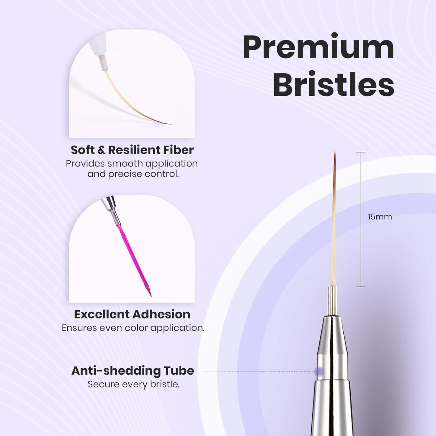 Beetles Nail Art Brushes, 1pcs Liner Brush Size 15mm Painting Art Design Manicure Pen Detachable Handle and Protect Cap Professional Nail Tools for Lines, Details, Fine Drawing-Velvo Beauty