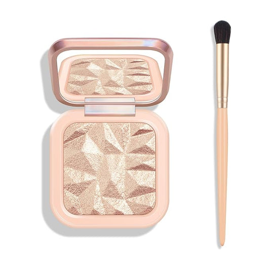 KYDA Face Highlighter Palette, High Glossy Face Illuminator Palette, Narutal Glow Finish, Pearl Shimmer Smooth Baked Powder, Lasting Sparkling Highlighter Makeup-SUN GLOW-Velvo Beauty