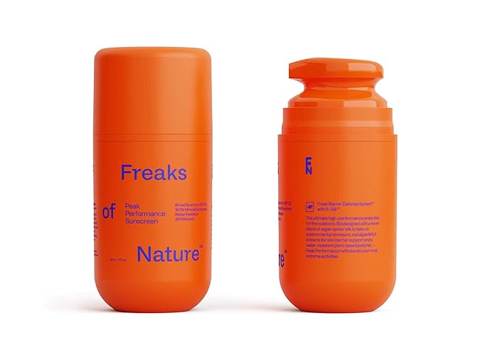Freaks of Nature Peak Performance SPF 50 | 100% Mineral Sunscreen | Lightweight, Fast-Absorbing, 80-Min Water-Resistant | Plant-Based, Eco-Friendly, Reef-Safe, Cruelty-Free | All Skin Types| 1.7 oz-Velvo Beauty