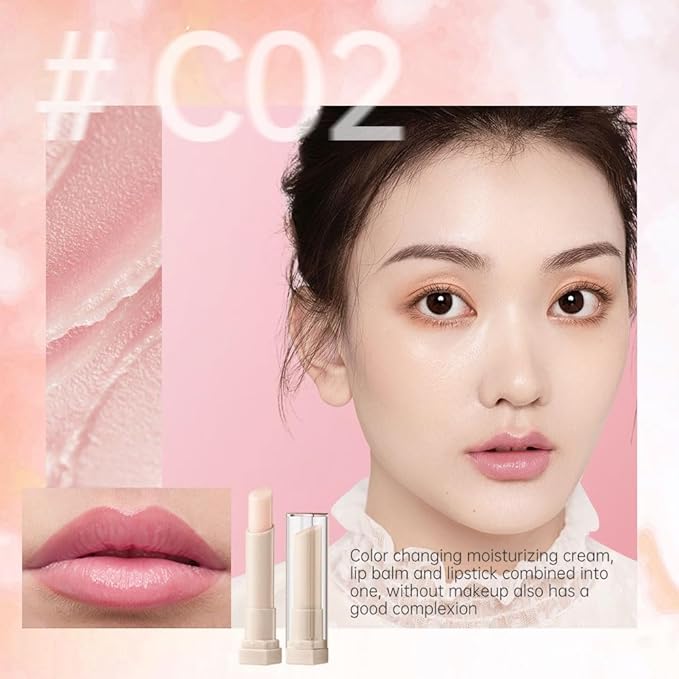 CATKIN Ultra Hydrating Natural Plant Extract Lip Balm for Dry Lips Moisturizing Chapstick Lip Treatment Repair Nourish Lip Skin Care Pink (C02 Color-changing)-Velvo Beauty