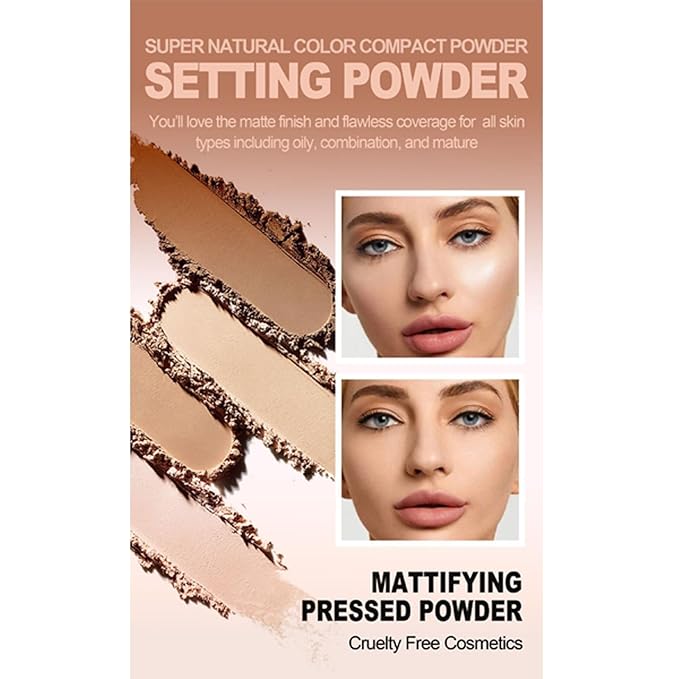 Pressed Face Powder Makeup Mineral Foundation Finishing Powder Pressed Finishing and Setting Powder Loose Setting Powder Makeup #03-Velvo Beauty
