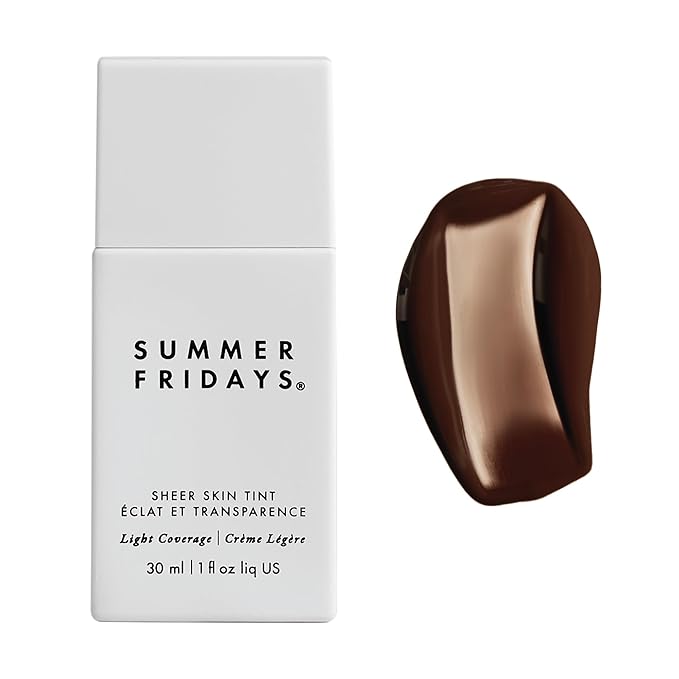 Summer Fridays Sheer Skin Tint - Skin Tint with Hyaluronic Acid - Helps Diminish Uneven Skin Tone - Sheer to Light Coverage - Shade 10 - Rich Deep with Neutral Undertones (1 Fl Oz)-Velvo Beauty