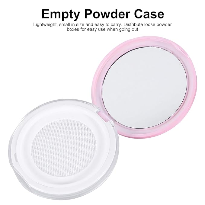 Powder Puff 2pcs Loose Powder Containers with Elasticated Net Sifter, Mirror and Puff 5g Loose Powder Compact Case Case for DIY Makeup and Travel () Cushion Foundation-Velvo Beauty