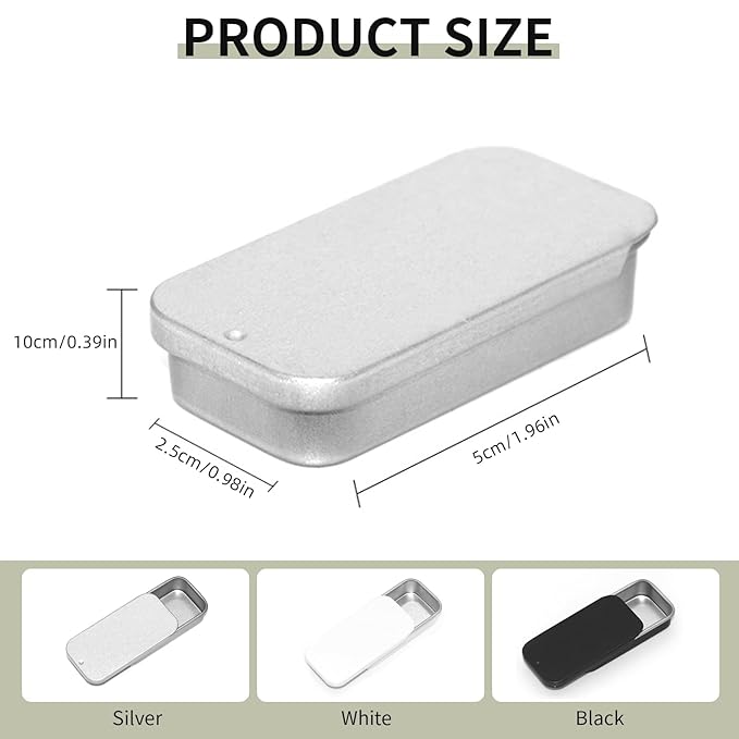 Lip Balm Tins Slide Top Tin Containers for Lip Balm Crafts Storage Kit - 0.25oz 3 Pack (BLACK)-Velvo Beauty