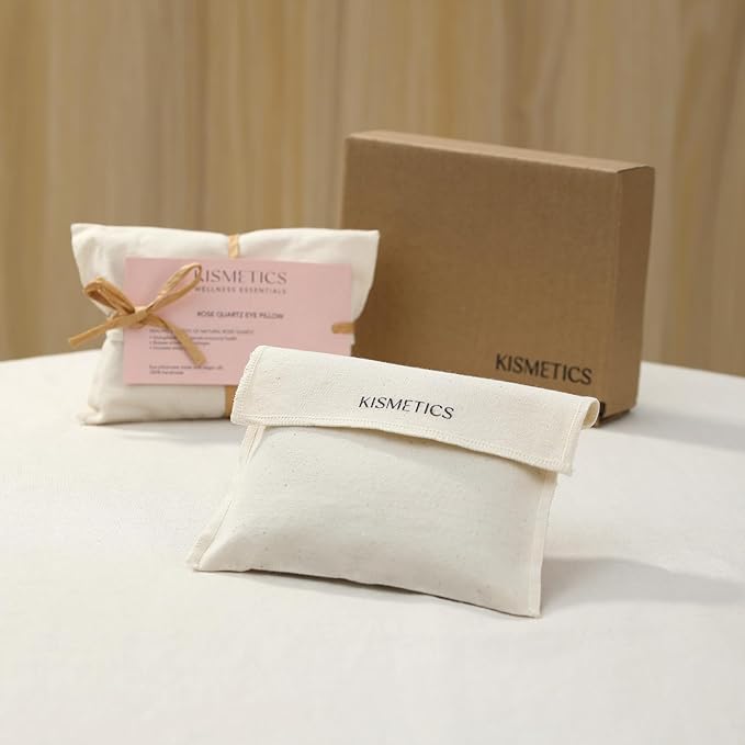 Natural Rose Quartz Weighted Eye Pillow for Relaxation, Sleeping, Yoga, SPA and Travelling, Cooling Eye Pillow, Reusable and Good Relaxation Gift for Women(Rose Quartz)-Velvo Beauty