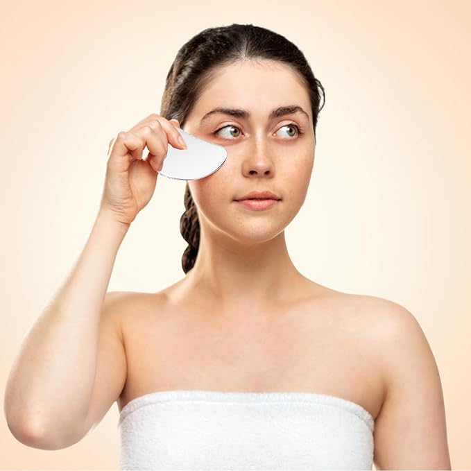 Stainless Steel Gua Sha Facial Tools Heart Shaped Guasha for Face Metal Gua Sha Tighten Skin Massage Guasha Beauty Tool for Body Eyes Neck-Velvo Beauty