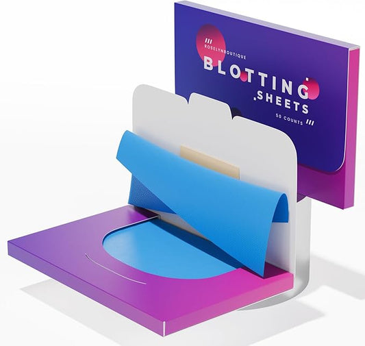 ROSELYNBOUTIQUE Oil Blotting Sheets for Face - Organic Premium Flexible Silky Blotting Sheets Instant Oil-Absorbing Remove Excess Oil & Shine Oil Control Films (50)-Velvo Beauty