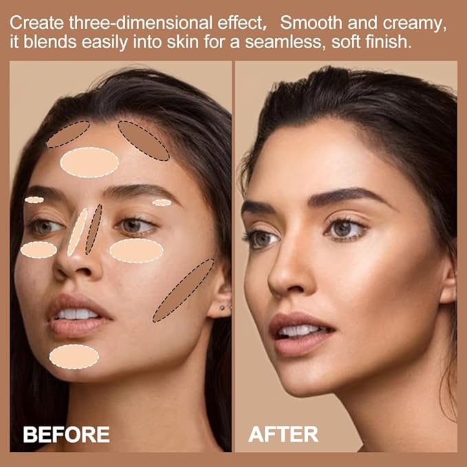 Professional Light to Medium to Dark Color Correcting Cream Contour Concealer Highlight Palette, Full Coverage Makeup Palet for Correct Dark Circles, Red Mark, Scar, etc,Waterproof-8A-Velvo Beauty