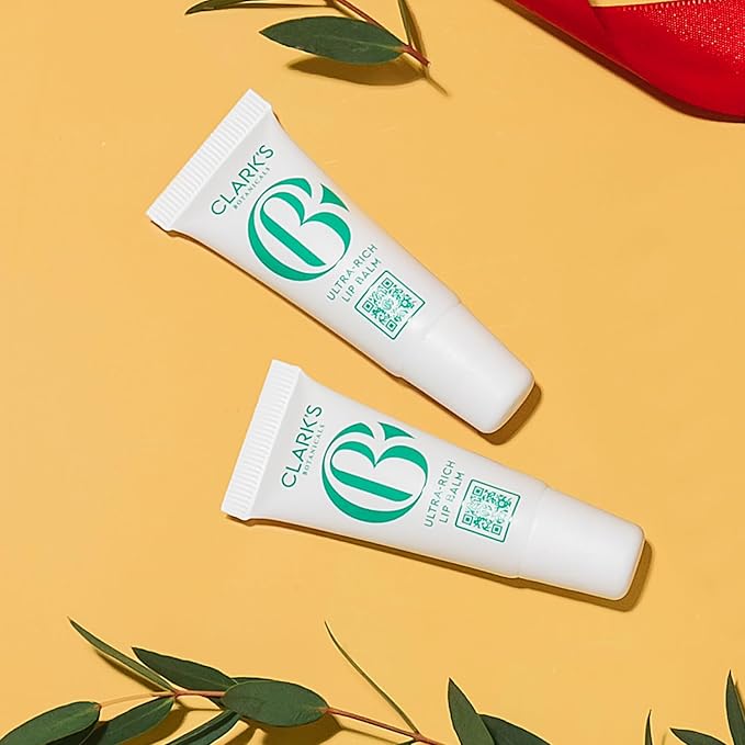 Clark's Botanicals Mini Ultra Rich Lip Balm: Travel Size Plumping Moisturizer with Collagen and Shea, Mango & Avocado Butter + Vitamin E, Stimulating Organic Lip Treatment | 0.13 fl oz (Pack of 2)-Velvo Beauty
