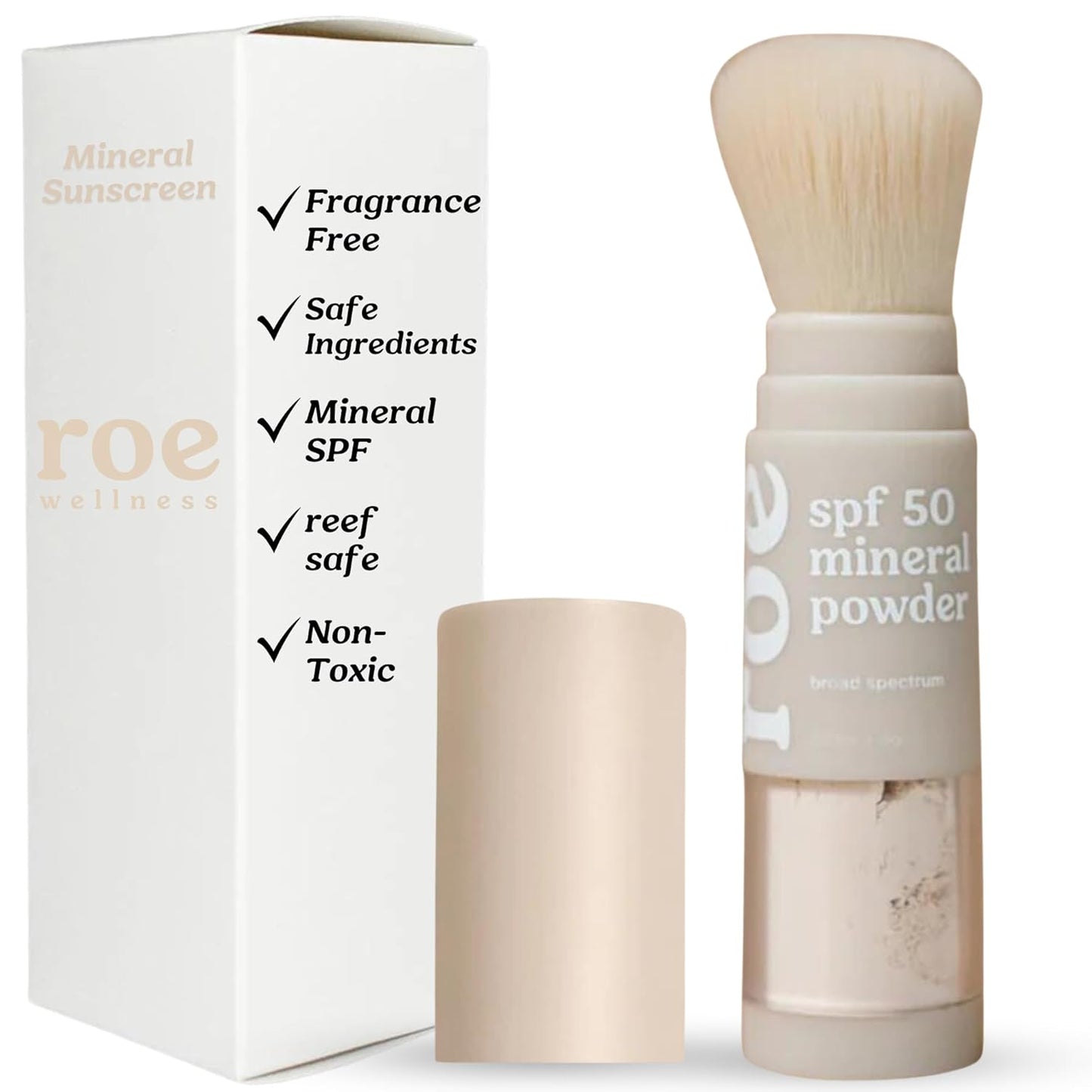 Roe Wellness- Kids SPF 50 Brush On Mineral Sunscreen Powder EWG, Reef-Friendly, Easy to Apply for Kids, Babies & Parents-Velvo Beauty