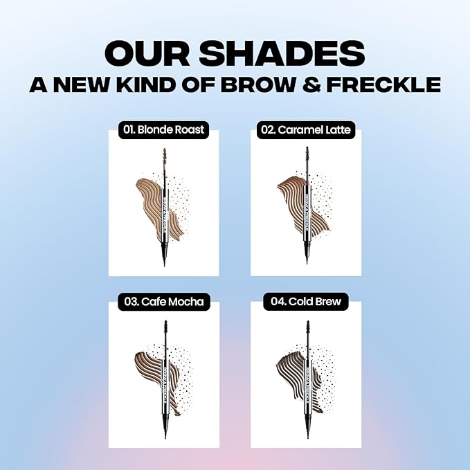 Sacheu Brow & Freckle STAY-N Tinted Eyebrow Gel & Faux Freckle Pen — 2-in-1 Longwear Water Resistant Brows Tint, Cruelty-Free & Vegan, Blonde Roast-Velvo Beauty