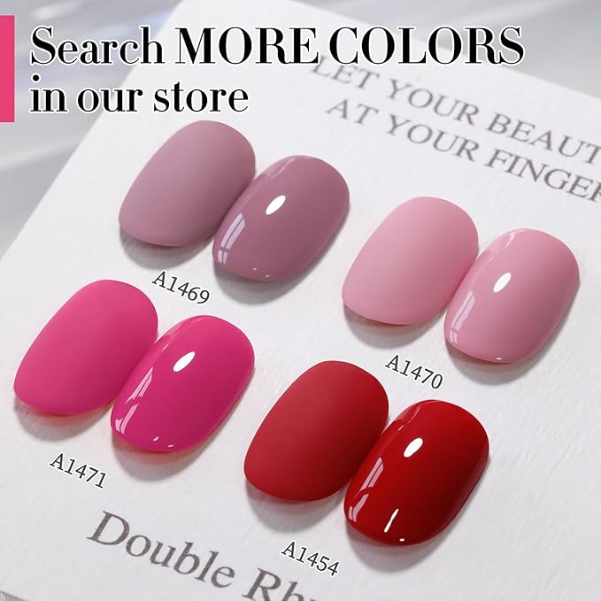 Double Rhythm Translucent Gel Polish Sheer Neutral Natural Light Milky Same Color Same Bottle 15ML Jelly UV Nail Polish Nail Art DIY at Home (Pink Purple-A1471)-Velvo Beauty