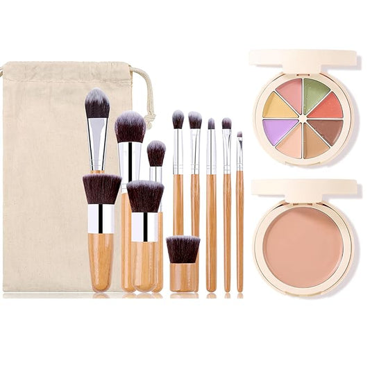 Professional Makeup Cream Contour Palette, Joyeee 8 Colours Concearler Full Coverage & Makeup Brush Set Contour Concearler Palette Contouring Face Make Up Gift for Women Girls-Velvo Beauty