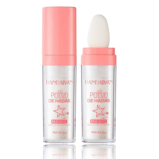 Polvo De Hadas Body Shimmer Glitter Highlighter Powder Makeup,High Gloss Sparkle for Face Body Hair,Create The Most Sparkly And Attractive Glitter Makeup - Pearl White-Velvo Beauty