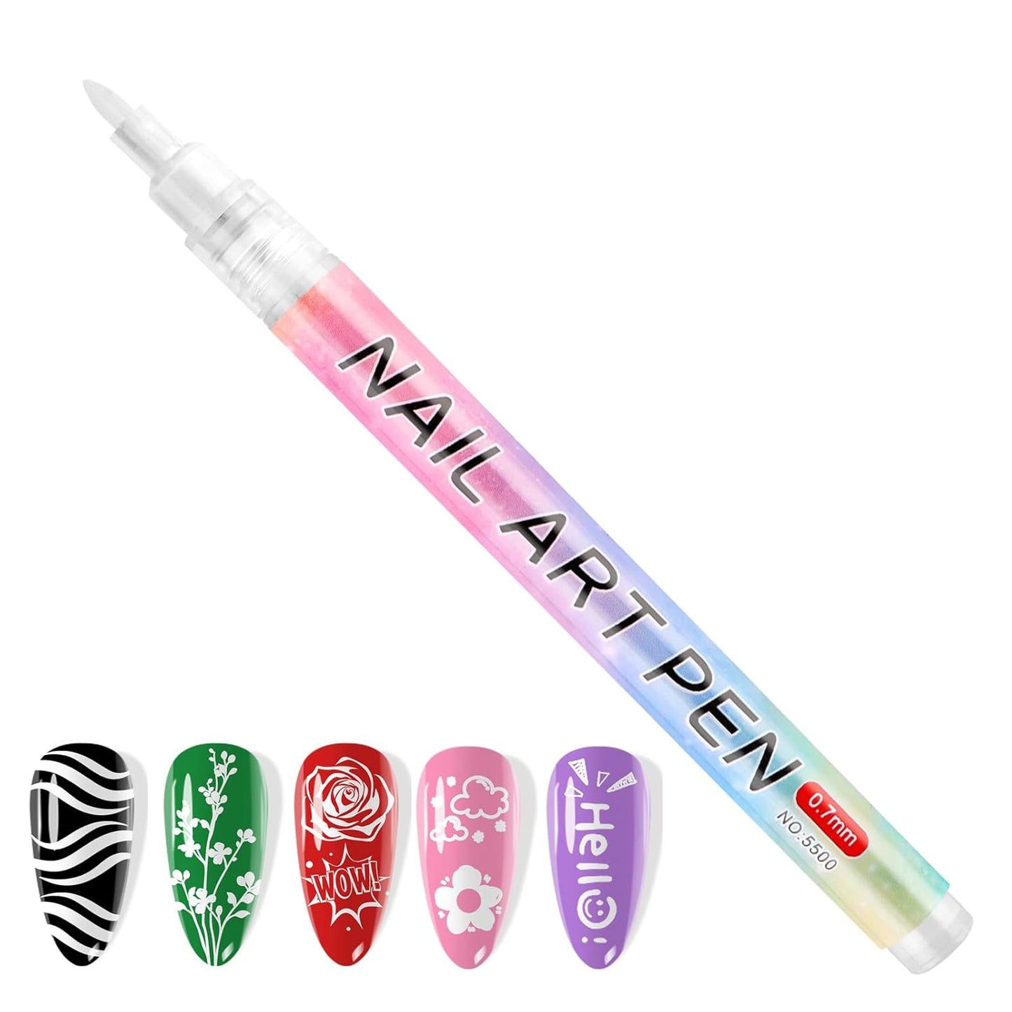 Kalolary 1PCS White Nail Art Pens，0.7mm Nail Polish Pens Quick Dry Long-last Nail Graffiti Dotting Painting Liner Nail Art Markers for DIY Nail Art Design-Velvo Beauty