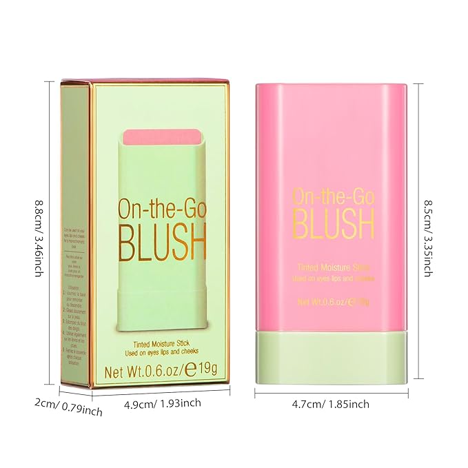 Blush Stick for Cheeks - Cream Makeup Blush Wand, Solid Moisturizer Stick for Cheeks Tint, Natural Blendable Waterproof Korean Matte Long-Lasting Smooth Blushes (#01 Shy Pink)-Velvo Beauty