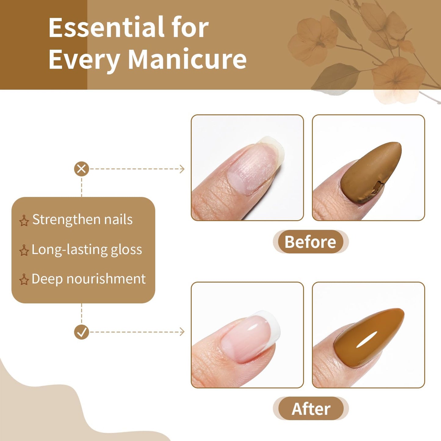 Base and Top Coat Nail Polish Quick Dry,16.5ml Large capacity Basic Nail Polish Set Air Dry Fast, High-Glossy Shiny, No U V Light Needed for Women Salon DIY Nail Art-Velvo Beauty