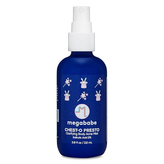 Megababe Chest-o Presto | Clarifying Body Acne Mist | Benzoyl Peroxide Free | 3.8 fl oz-Velvo Beauty