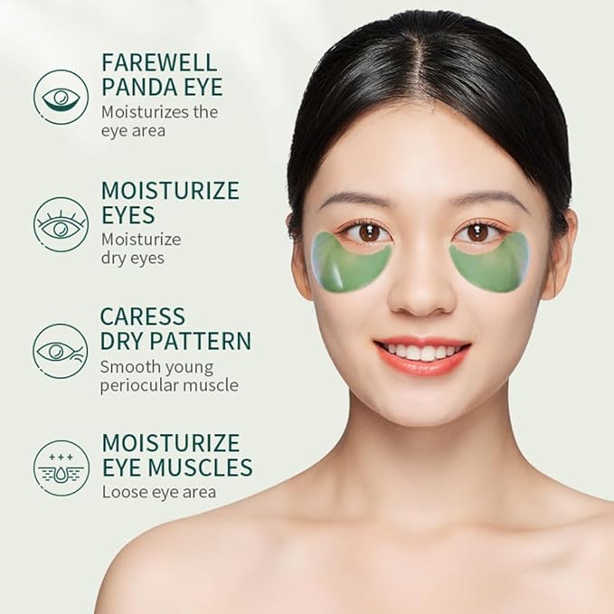 Under Eye Patches, 60PCS Green Tea Eye Patches for Puffy Eyes & Dark Circles Treatments, Reduce Under Eye Bags and Smooth Wrinkles, Collagen Under Eye Pads Mask for Moisturizing (Green)-Velvo Beauty