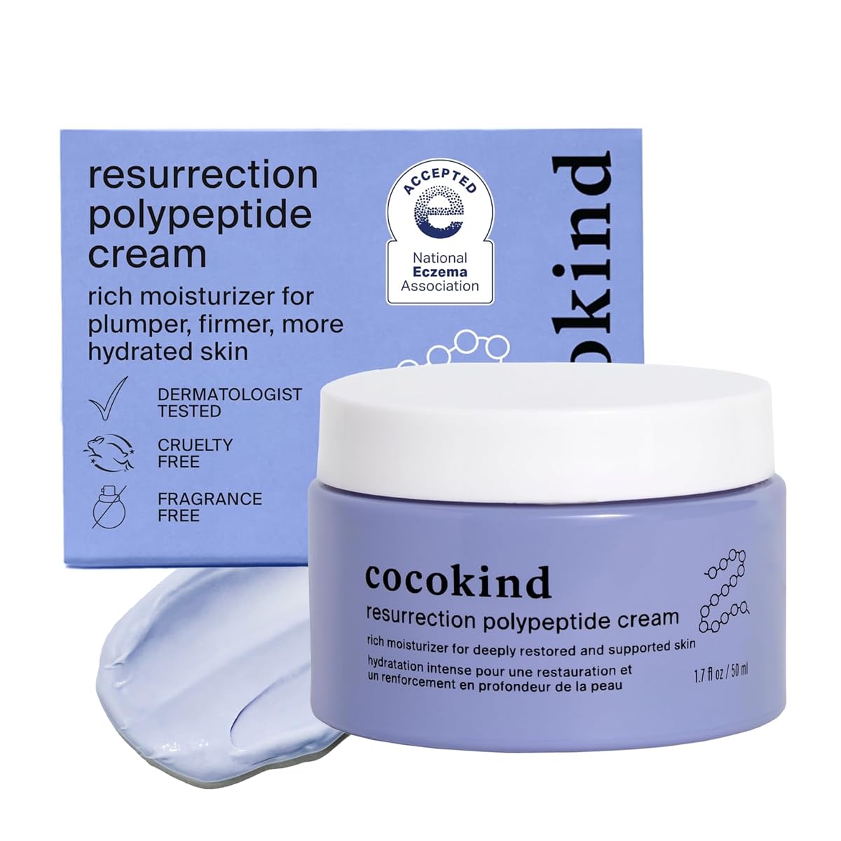 Cocokind Resurrection Polypeptide Cream, Hydrating Face Moisturizer with Peptides and Squalane, Anti Aging Skin Barrier Repair Cream for Dry Skin-Velvo Beauty