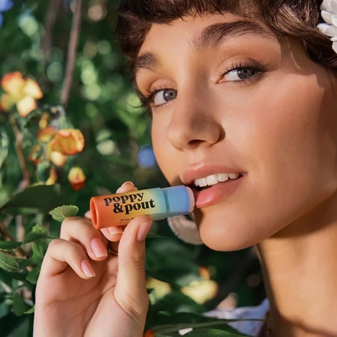 Poppy & Pout Pride Punch Jumbo Lip Balm | All Natural Lip Balms & Moisturizers | Hydrates with Beeswax, Vitamin E, Organic Coconut Oil | Cruelty-Free | Lip Balm in Recyclable Cardboard Tube-Velvo Beauty