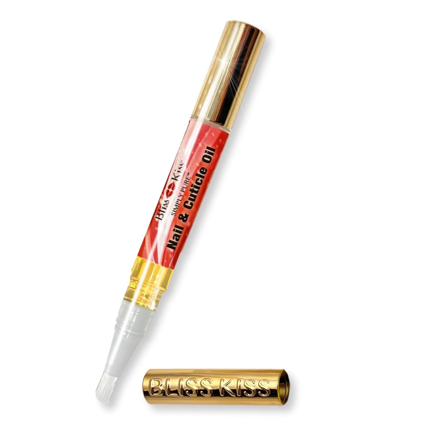 Bliss Kiss | 1 Candy Cane Fragrance | Nail Oil Cuticle Pen w/Vitamin E & Jojoba⏤Nail Strengthener Nail Growth Serum for Brittle Peeling Breaking Thin Nails-Velvo Beauty