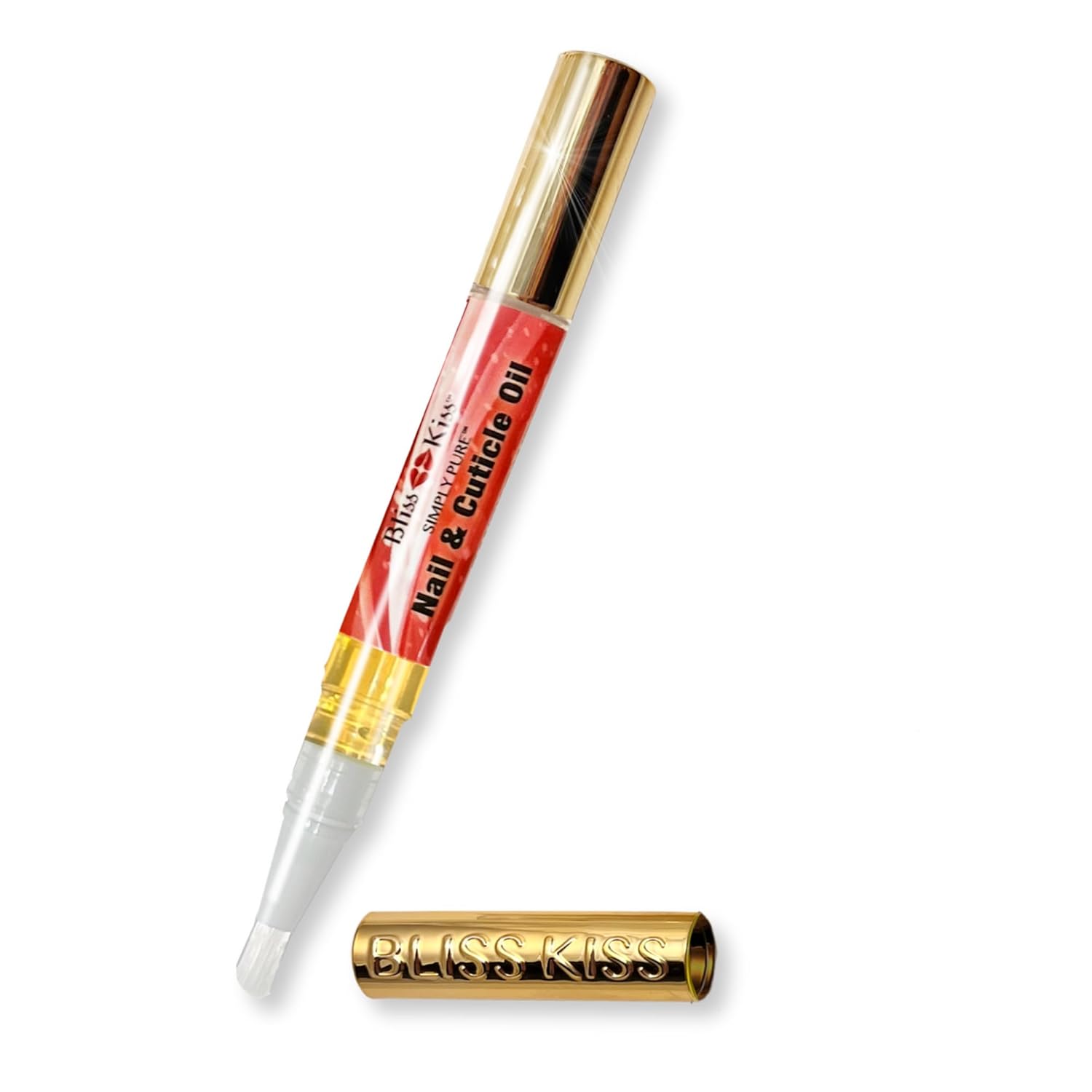 Bliss Kiss | 1 Candy Cane Fragrance | Nail Oil Cuticle Pen w/Vitamin E & Jojoba⏤Nail Strengthener Nail Growth Serum for Brittle Peeling Breaking Thin Nails-Velvo Beauty