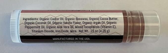 Tinted Lip Balm by Earth’s Daughter – 4 Pack of Pink Champagne Color – Beeswax, Coconut Oil, Cocoa Butter, Vitamin E – Moisturize and Beautify – Paraben Free-Velvo Beauty