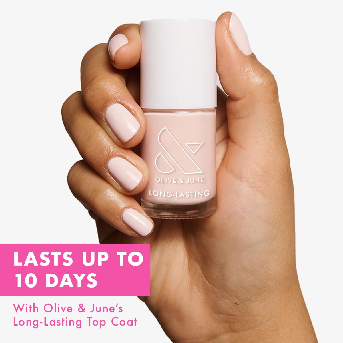 Olive & June Long Lasting Nail Polish | Plump Gel-Like Finish No Lamp Needed | Lasts up to 10 days | Salon-Quality Color at Home | 15-Free, Vegan & Cruelty-Free Chip-Resistant Shine | GH Baby Pink-Velvo Beauty