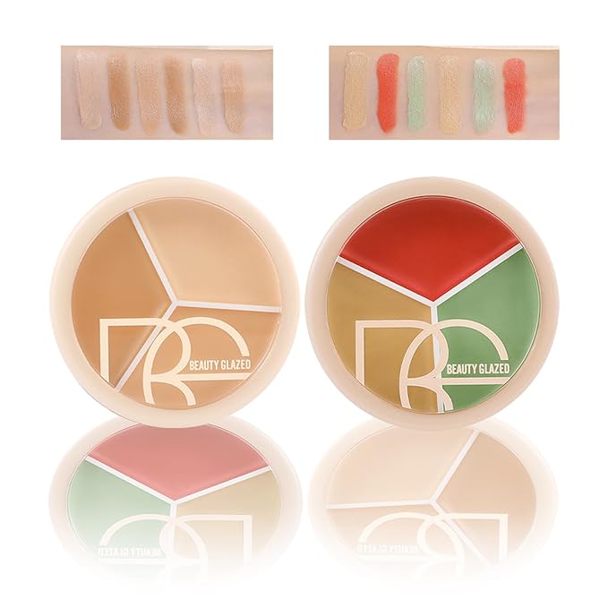 Foundation Concealer Palette + Color Corrector Palette, Light Color Combination Cosmetics Cream Highlighting Palette, Cover Dark Circles, Bruises, Age Spots, Blemish, Vegan & Cruelty Free-Velvo Beauty