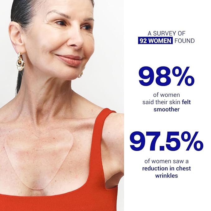 Wrinkles Schminkles Chest Wrinkle Patch & Cleanser Starter Pack - Set of Reusable Chest Silicone Wrinkle Patch + Patch Cleanser (2 oz) Maximise Uses - Smooth & Prevent Chest & Décolletage Wrinkles-Velvo Beauty