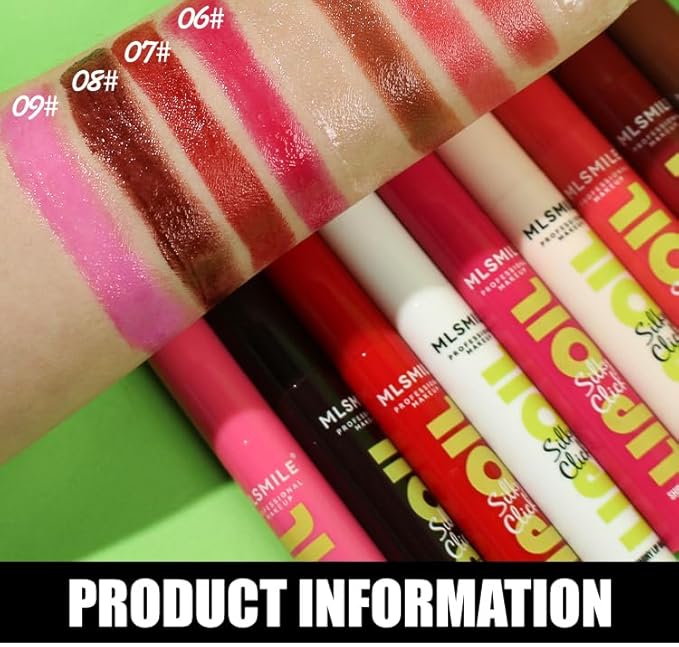 3 Colors Fat Lip Oil Click Slick, Moisturizing and Long-lasting Lip Balm, Non-stick and High Pigment Lip Glow Oil, Lightweight Lip Plumper with Coconut Oil (Set: A)-Velvo Beauty
