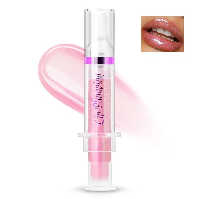 Lip Plumper Booster,Plumping Lip Gloss Spicy Lifter Shimmer Oil Hydrating High-Shine Volumizes Fuller Lip Glass Mirror Glaze Plump and Pout Lip Plumper Nourishing for Women Girls Makeup#3-Velvo Beauty