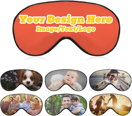 Custom Eye Mask Design Your Own Personalized Eye Shade Add Your Image Text Logo Light and Easy to Carry Effective Shadin Adjustable, Tomato, 8.1"x4.1"-Velvo Beauty