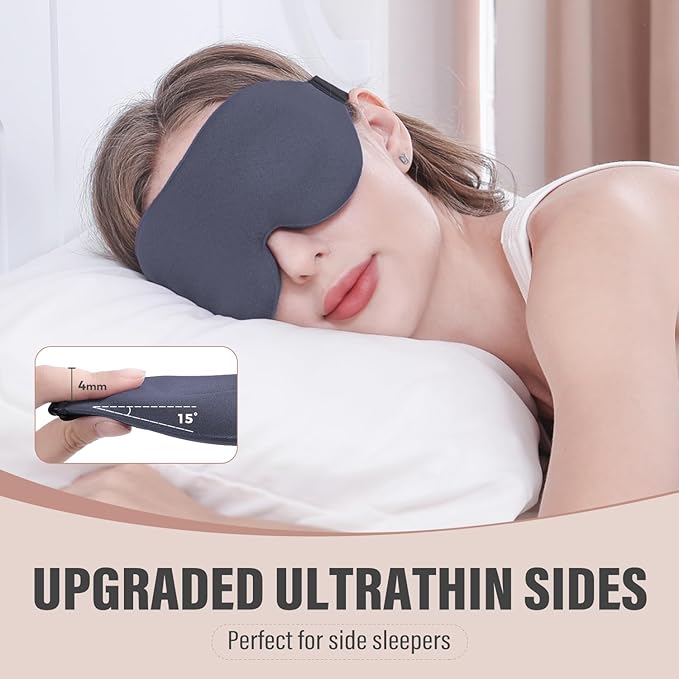 YIVIEW Sleep Mask for Side Sleeper, Complete Light Blocking 3D Sleeping Eye Mask, Soft Breathable Eye Cover for Women Men, Relaxing Zero Pressure Night Blindfold-Velvo Beauty